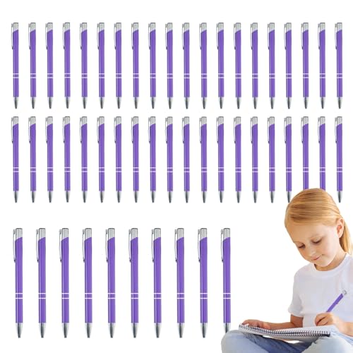 Metall-Kugelschreiber | Personalisierter Stift mit Wunschtext | Werbegeschenk und Werbeartikel | 5.47x0.35 Zoll | Personalisiert | Elegantes Business für Hochzeit, Büro und Schule von Generisch