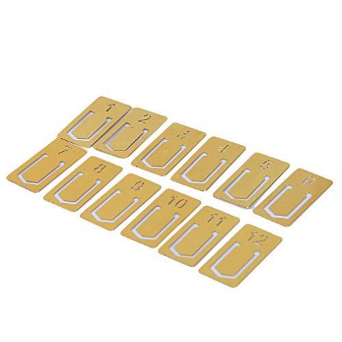 Metall-Lesezeichen, kreatives Zahlenmuster, Lesezeichen, Messing, Büroklammer, Lesezeichen, Lesezeichen zum Lesen, Geschenk, tragbar und nützlich, langlebig, 12 Stück Metall-Lesezeichen, kreatives Zahlenmuster, Lesezeichen, Messing, Büroklammer, Lesezeichen, Lesezeichen zum Lesen, Geschenk, tragbar und nützlich, langlebig, 12 Stück von Generisch