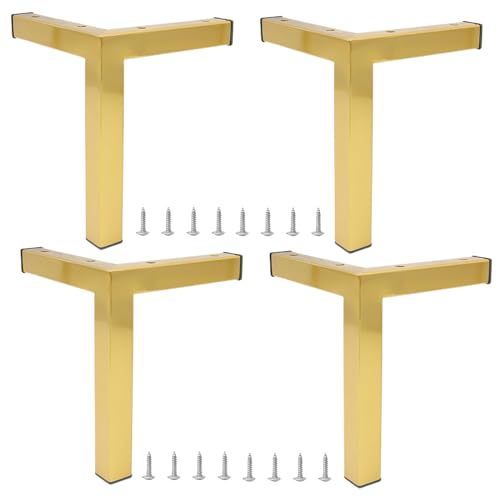Metall-Möbelbeine, 4 Stück, Edelstahl-Stützfüße für Kommode, Couchtisch, TV-Schrank, 15 cm von Generisch