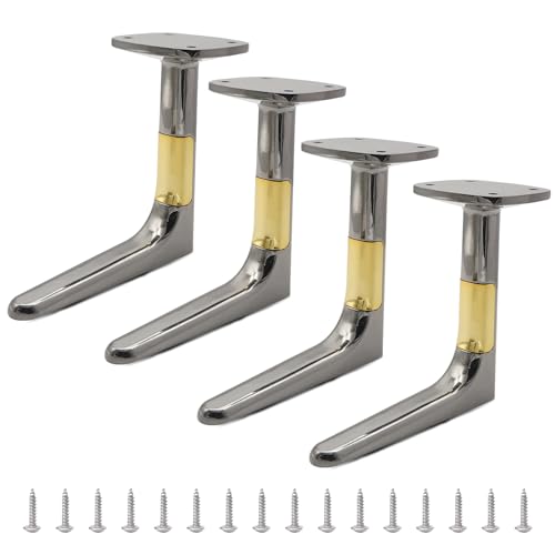 Metall-Möbelbeine, robuste Schrankstützfüße mit Anti-Rutsch-Matten für Sofa, Couchtisch, TV-Schrank, 13 cm Höhe, 4 Stück Metall-Möbelbeine, robuste Schrankstützfüße mit Anti-Rutsch-Matten für Sofa, Couchtisch, TV-Schrank, 13 cm Höhe, 4 Stück von Generisch