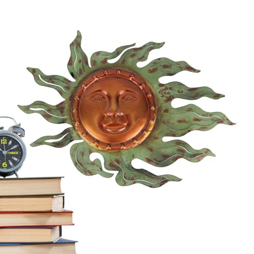 Metall-Sonnen-Wanddekoration für den Außenbereich - Buntes Sonnengesicht Art Decor zum Aufhängen für Haus, Garten, Bauernhof, Terrasse, Zaun | Wanddekoration aus Metall inkl Metall-Sonnen-Wanddekoration für den Außenbereich - Buntes Sonnengesicht Art Decor zum Aufhängen für Haus, Garten, Bauernhof, Terrasse, Zaun | Wanddekoration aus Metall inkl von Generisch