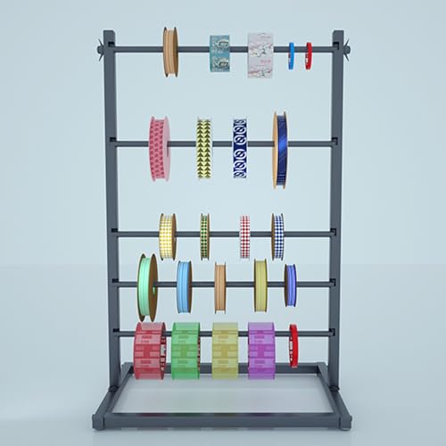 Metallband-Organizer mit 5–6 Etagen, abnehmbarer Querstange, großer Display-Ständer für Bastelraum, Konditorei und Blumenladen Metallband-Organizer mit 5–6 Etagen, abnehmbarer Querstange, großer Display-Ständer für Bastelraum, Konditorei und Blumenladen von Generisch