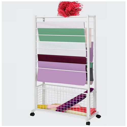 Metallbandhalter und Geschenkpapier-Präsentationsständer, freistehend, Organizer für Bandrollen, Einzelhandel, Schal und Handtuchhalter, ideal für Bastelzimmer und Kuchenbedarf, Weiß, 80 x 33 x 150 cm von Generisch