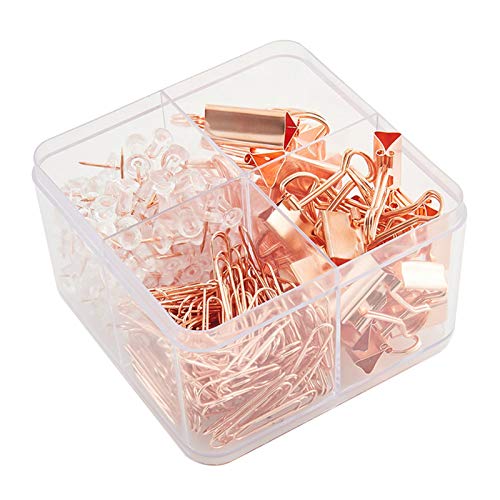 Metallbinder, Büroklammern, Büroklammern, Set aus rotgoldenem Metall, für Schule, Büro von Generisch