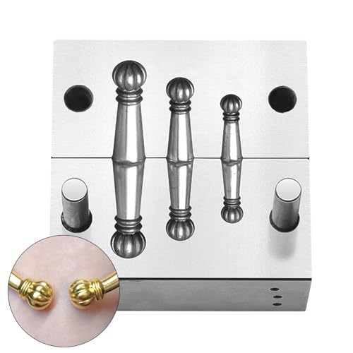 Metallformwerkzeug zur Schmuckherstellung, 3-in-1-Armband-End-Stanzformen-Set zum Rollen oder Pressen von Texturmustern, perfekt für Goldschmiede und Bastelliebhaber Metallformwerkzeug zur Schmuckherstellung, 3-in-1-Armband-End-Stanzformen-Set zum Rollen oder Pressen von Texturmustern, perfekt für Goldschmiede und Bastelliebhaber von Generisch