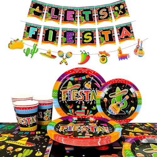 Mexikanische Party-Dekorations-Zubehör – Cinco De Mayo Teller und Servietten-Sets enthalten Cinco de Mayo Teller, Servietten, Becher und mexische Fiesta-Banner Wimpelkette usw. Fiesta-Party-Dekor, Mexikanische Party-Dekorations-Zubehör – Cinco De Mayo Teller und Servietten-Sets enthalten Cinco de Mayo Teller, Servietten, Becher und mexische Fiesta-Banner Wimpelkette usw. Fiesta-Party-Dekor, von Generisch