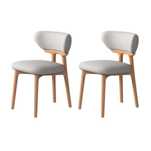 Mid Century Moderne Esszimmerstühle Set mit 2/4/6 gebogenen Rückenlehnen, Holz, Esszimmerstühle mit stabilen Beinen, für Küche, Wohnzimmer, Kommode, Hellgraues Finish von Generisch