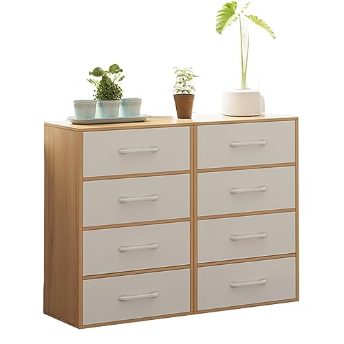 Mid Century Moderne Kommode – 3–4 Etagen Doppelschublade, 30 cm tiefer Stauraum für Schlafzimmer, Wohnzimmer und Flur, stilvolles Holz-Finish, 192 x 30 x 76 cm von Generisch
