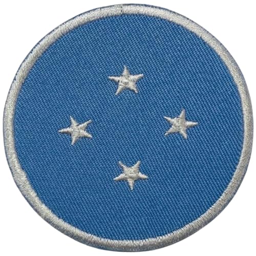 Mikronesien Flagge Patch Rund - 6cm Besticktes Bügelbild / Aufbügler - Taktisches Militär Emblem für Jacken, Rucksäcke, Hüte, Westen & Kleidung - Kreisförmige Nationalflagge Patch Mikronesien Flagge Patch Rund - 6cm Besticktes Bügelbild / Aufbügler - Taktisches Militär Emblem für Jacken, Rucksäcke, Hüte, Westen & Kleidung - Kreisförmige Nationalflagge Patch von Generisch