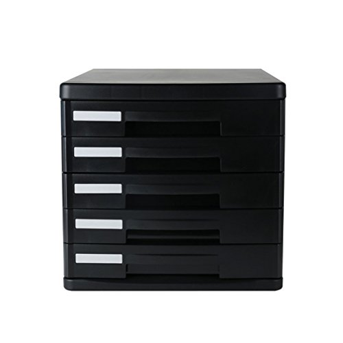 Mini-Aktenschrank mit 5 Schubladen, schwarz, für Papierdokumente, Bürobedarf und Bastelwerkzeuge, ideal für Aufbewahrungslösungen zu Hause und im Büro von Generisch