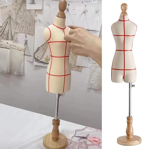 Mini-Damenkleid-Form zum Nähen und für Musterherstellung, halbmaßstabsgetreues Modell mit Holzständer Mini-Damenkleid-Form zum Nähen und für Musterherstellung, halbmaßstabsgetreues Modell mit Holzständer von Generisch