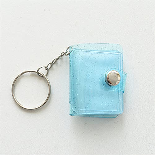 Mini-Fotokartenhalter, Foto-Binder, Alben, 5,1 cm, 16 Taschen, Fotoalbum, Fotohalter mit Schlüsselanhänger (5,1 cm, blau) von Generisch