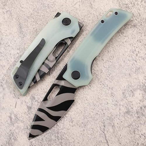 Mini Klappmesser, 2,75 Zoll V-Klinge Taschenmesser, G10-Griff, kleines EDC-Messer mit Taschenclip,Outdoor Camping-Jagdmesser für Männer und Frauen, Geschenk (Q) von Generisch