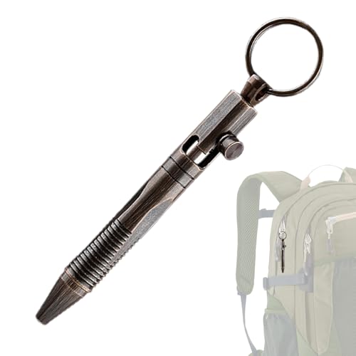 Mini-Kugelschreiber – Messing-Schreibstift Schlüsselanhänger | Tragbarer Messingstift-Anhänger für Freunde, Kunden, Verwandte Partner, Reisefreundlicher kompakter Taschenstift, kleines von Generisch