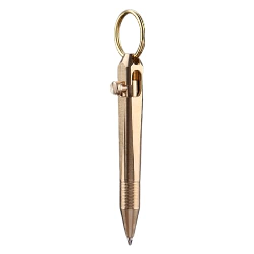 Mini Messing Stift - tragbarer Signature Kugelschreiber, Bolzen -Action -Taschenstift | Reisegröße Messingstift für Notebook -Taschen, kompakter Schlüsselbundstift für Büro, Journaling, Alltag Mini Messing Stift - tragbarer Signature Kugelschreiber, Bolzen -Action -Taschenstift | Reisegröße Messingstift für Notebook -Taschen, kompakter Schlüsselbundstift für Büro, Journaling, Alltag von Generisch