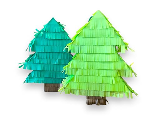 Mini Pinata Tannenbaum Set 2 Stück, Weihnachten, Kinder Überraschung, Weihnachtsdeko und Partyspiel (Aufgebaut) von Generisch