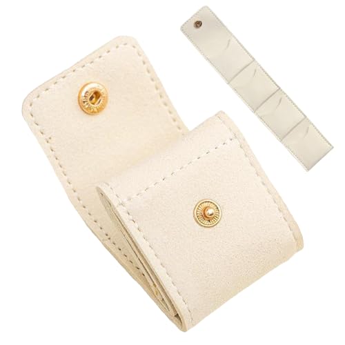 Mini Reise-Schmuckrolltasche, tragbar geteilte Schmucktasche - Für Ringe, Ohrringe, Halsketten, faltbar, mit Verschluss, multifunktional, ideal als Geschenk für Mädchen und Frauen​ von Generisch