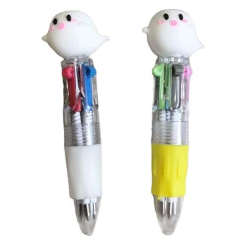 Mini Stifte Kinder, Halloween Geschenk, 4-in-1 Mehrfarbiger Kugelschreiber, Regenbogenstift, Mitgebsel Kindergeburtstag, Schüler Mitbringsel für Schulfest,Geist, Kürbis(1 Stück, zufällig)(A) von Generisch