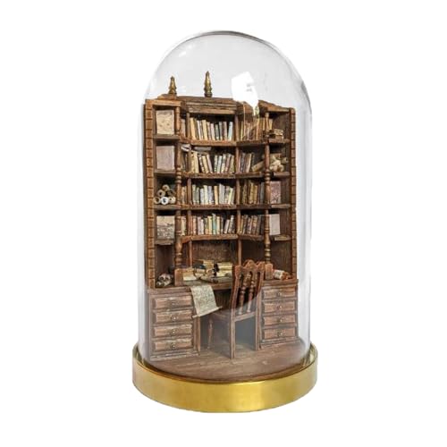 Miniatur Bücherregal - 10 Zoll Miniatur Gothic Bücherregal | Tragbares und stilvolles Bücherregal, kreative Raumidee, Buchecke mit Staub, Geschenke für Familie, Freunde von Generisch