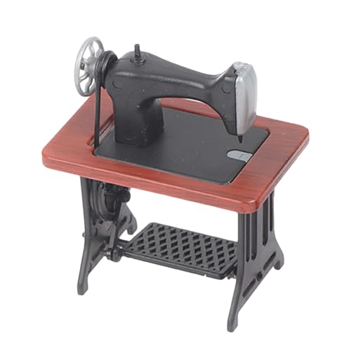 Miniatur -Nähmaschine - tragbare Nähmaschine Statue | Puppe Home Vintage 1:24 Skala Miniaturnähmaschine | Täuschen Sie House Accessoires -Landschaftsverzierung für Spielzimmer, Esszimmer von Generisch