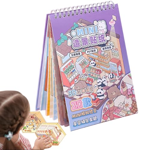 Miniatur Sticker Für Bastelarbeiten - Miniatur Haus Szene Sticker - Thematischer Bastelbedarf Für Kinder Mädchen von Generisch