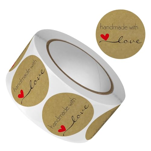Mit Liebe handgefertigte Aufkleber | Etiketten für Backrollen aus Papier | Rote Herzförmige runde Aufkleber für Scrapbooking, Siegel für Umschläge, Geschenkverpackungen, Backwaren, Proget Mit Liebe handgefertigte Aufkleber | Etiketten für Backrollen aus Papier | Rote Herzförmige runde Aufkleber für Scrapbooking, Siegel für Umschläge, Geschenkverpackungen, Backwaren, Proget von Generisch