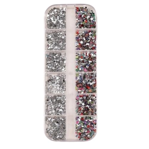 Mix 3D Nagel Strasssteine, 12 Gitter Kristall Künstliche Diamant für Maniküre, Mini Glitzer Strass Dekorativ, DIY Nail Art Zubehör Mix 3D Nagel Strasssteine, 12 Gitter Kristall Künstliche Diamant für Maniküre, Mini Glitzer Strass Dekorativ, DIY Nail Art Zubehör von Generisch