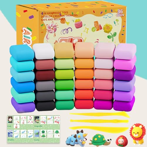 Modelliermasse Lufttrocknend, 36 Farben Lufttrockener Magischer Knete für Kinder, Knetmasse, Air Dry Clay Set, DIY Kinderknete set Geschenk für Jungen und Mädchen im Alter von 3-12 Jahren Modelliermasse Lufttrocknend, 36 Farben Lufttrockener Magischer Knete für Kinder, Knetmasse, Air Dry Clay Set, DIY Kinderknete set Geschenk für Jungen und Mädchen im Alter von 3-12 Jahren von Generisch