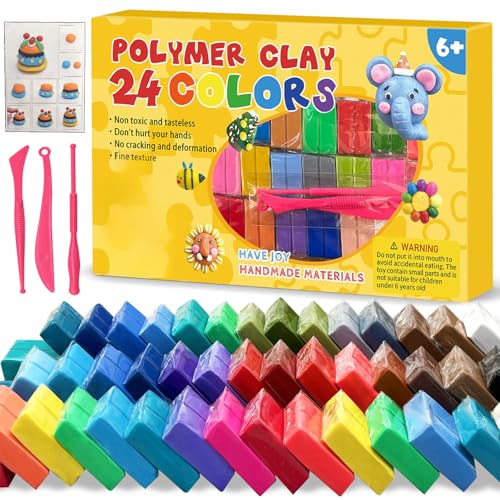 Modelliermasse Set - 24 Farben Lufttrocknende magische Knete für Kinder, Geschenk für Jungen und Mädchen im Alter von 3-12 Jahren (1 Set) von Generisch