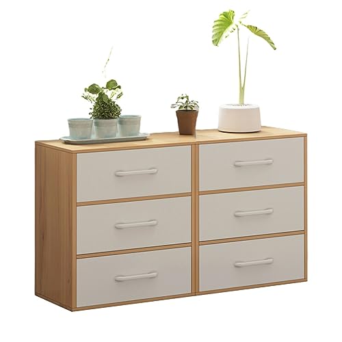 Moderne Kommode von Mid Century – stilvolle Doppelschublade mit 30 cm tiefen Schubladen für Schlafzimmer, Wohnzimmer und Flur – elegantes Holz-Finish, 144 x 30 x 76 cm, platzsparendes Design von Generisch