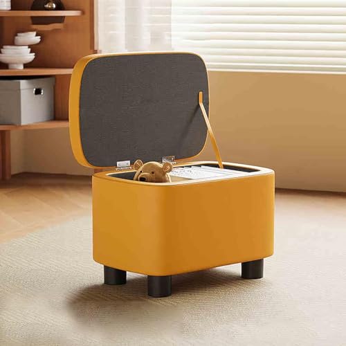 Moderne Leder-Fußstütze, Aufbewahrungsbank und Fußhocker, stilvoller Hocker für Wohnzimmer und Schlafzimmer, vielseitiger Schuhwechselhocker, kompakter Couchtisch, Bank (Farbe: B) von Generisch