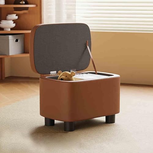 Moderne Leder-Fußstütze, vielseitige Aufbewahrungsbank und Sitzhocker für Wohnzimmer, Schlafzimmer, Schlafsaal, stilvoller Couchtisch und Schuhwechselhocker (Farbe: E) von Generisch