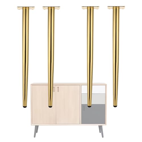 Moderne Metall-Möbelbeine, robust, 10,2 cm bis 71,1 cm, verstellbare Stahlbeine für Esstische, Hocker, Couchtische, Sofas und Schränke, stilvolles Gold-Finish, 4 Stück Moderne Metall-Möbelbeine, robust, 10,2 cm bis 71,1 cm, verstellbare Stahlbeine für Esstische, Hocker, Couchtische, Sofas und Schränke, stilvolles Gold-Finish, 4 Stück von Generisch