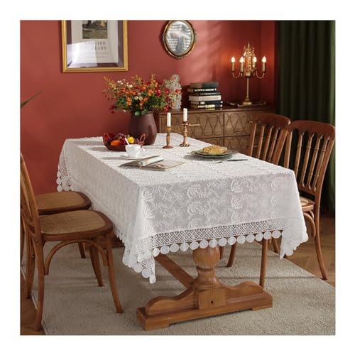 Moderne Tischdecke 150x300 cm Rechteckige Tischdecke Abwaschbar Baumwolle Tischdecke mit 3D Stickerei & Kreiskante Ideal für Küche & Esszimmer Elegantes Weiß Design Moderne Tischdecke 150x300 cm Rechteckige Tischdecke Abwaschbar Baumwolle Tischdecke mit 3D Stickerei & Kreiskante Ideal für Küche & Esszimmer Elegantes Weiß Design von Generisch