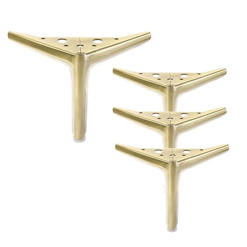 Moderne dreieckige Metall-Möbelbeine – Gebürstetes Gold Ersatzbeine für DIY-Möbel – Stilvolle Metallbeine für Tische Schreibtische und Schränke – Einfache Installation von Generisch