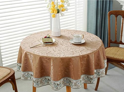 Moderne runde Tischdecke, 260 cm, wasserdichtes PU-Gewebe, stilvolle Café-Dekoration, langlebig, leicht zu reinigen, ideal für Esszimmer und Außenbereich, elegante Tischdecke von Generisch