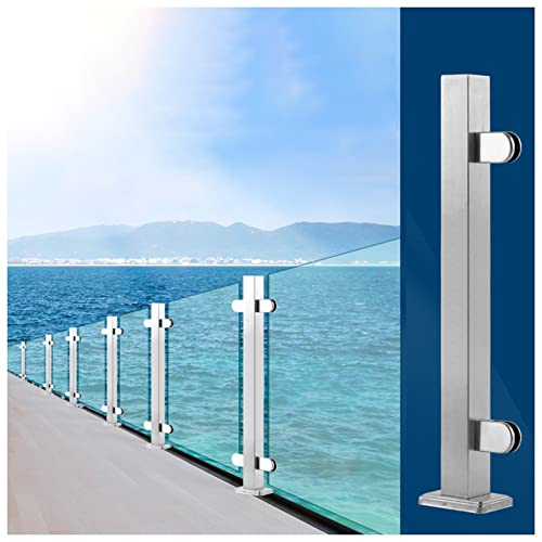 Moderner Edelstahl-Glasplattenhalter – Bodenmontage, quadratische Klemme für Glasgeländer, ideal für Treppen, Hof, Balkon, Silber-Finish Moderner Edelstahl-Glasplattenhalter – Bodenmontage, quadratische Klemme für Glasgeländer, ideal für Treppen, Hof, Balkon, Silber-Finish von Generisch