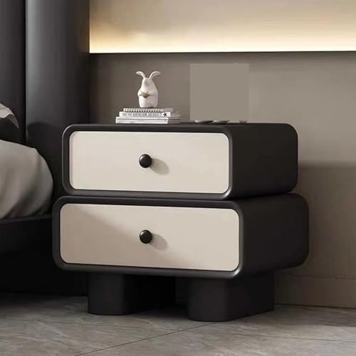 Moderner Nachttisch, mit Stauraum, Nachttisch, Kommode, Schrank für Schlafzimmer, 2 Schubladen, Beistelltische, Holz-Nachttisch von Generisch