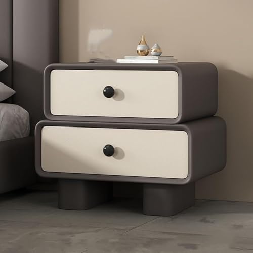 Moderner Nachttisch, mit Stauraum, Nachttisch, Kommode, Schrank für Schlafzimmer, 2 Schubladen, Beistelltische, Holz-Nachttisch von Generisch