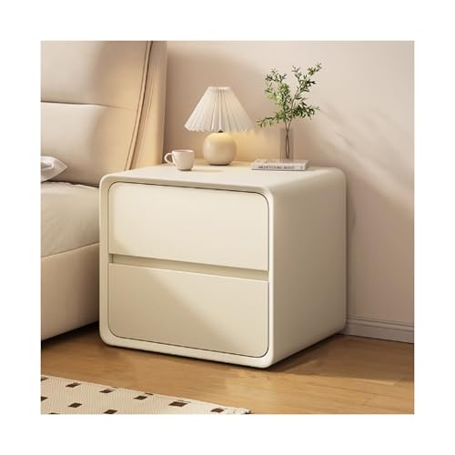 Moderner Nachttisch aus Holz, Milchweiß, 45 cm, Doppelschublade, Kommode mit verstecktem Griff, geräumiger Stauraum für Schlafzimmer, stilvoller Comodino-Tisch mit großem Fassungsvermögen. Moderner Nachttisch aus Holz, Milchweiß, 45 cm, Doppelschublade, Kommode mit verstecktem Griff, geräumiger Stauraum für Schlafzimmer, stilvoller Comodino-Tisch mit großem Fassungsvermögen. von Generisch