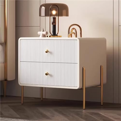 Moderner Nachttisch aus Holz mit 2 Ebenen, stilvolle dekorative Kommode aus Massivholz für Schlafzimmer und Arbeitszimmer, einzigartige Aufbewahrungslösung, 40 x 40 x 50 cm, originelles von Generisch