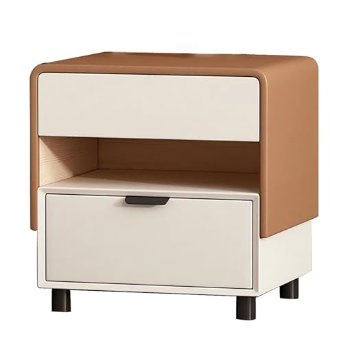 Moderner Nachttisch mit Aufbewahrungsschubladen, platzsparender Nachttisch für kleine Schlafzimmer, kompakte Kommode aus Holz von Generisch