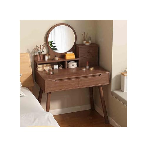 Modernes Schminktisch-Set aus Holz mit Spiegel und Schubladen, eleganter Make-up-Schreibtisch für Schlafzimmer, ideale Kommode für Mädchen und Frauen von Generisch