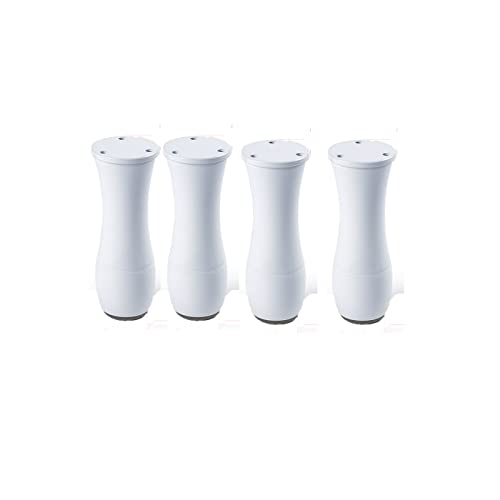 Möbelbeine, Aluminiumlegierung, Schrankbeine, verstellbare Sofafüße, Metallbettfüße, Stütztischbeine, verstellbare Höhe 0 - 8 mm, für Couchtisch, Bett, Bank, Tisch, Kommode, Weiß, 120 mm, 4 Stück von Generisch