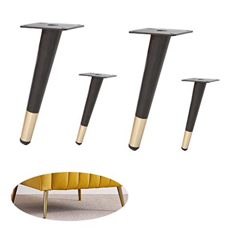 Möbelbeine, konisch, 17 cm, Ersatzbeine für DIY-Tische, Schränke, Sofas und Stühle, Schwarz, Gold, 4 Stück von Generisch