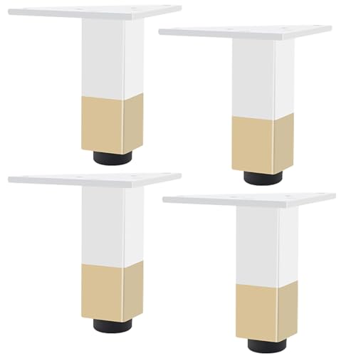 Möbelbeine – 4 verstellbare Sofabeine aus Metall mit rutschfester Gummi-Matte, robustes Design für Schrank und Schrank, einfache Installation mit kostenlosen Schrauben von Generisch