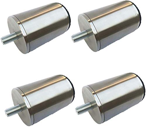 Möbelbeine aus Edelstahl, 4 Stück, gebürstetes Metall, Ersatzfüße für Schränke, Tische, Sofas, kompatibel mit M10-Schrauben, langlebiges und stilvolles Design von Generisch