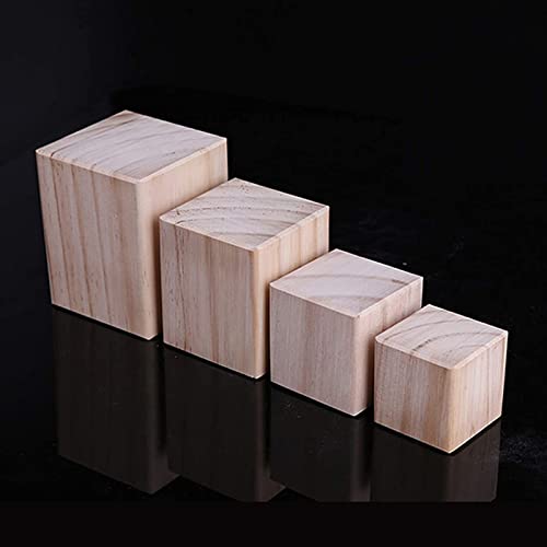 Möbelbeine aus Holz, quadratische Ersatzfüße für Sofa, Couchtisch, Esstisch und Schrank, 4 x 4 x 4 cm, höhenverstellbare Stützbeine für DIY-Projekte, 4 Stück Möbelbeine aus Holz, quadratische Ersatzfüße für Sofa, Couchtisch, Esstisch und Schrank, 4 x 4 x 4 cm, höhenverstellbare Stützbeine für DIY-Projekte, 4 Stück von Generisch