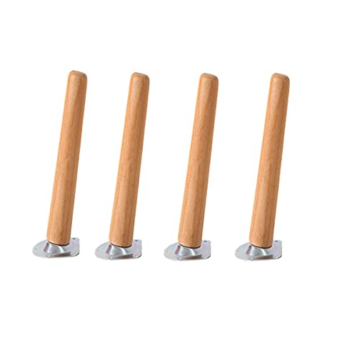 Möbelbeine aus Massivholz, 4 Stück, 20 cm, Ersatzfüße für Sofa, Bett, Tisch und Schrank, langlebige Holzbeine mit Platte, ideal für Heimdekoration von Generisch