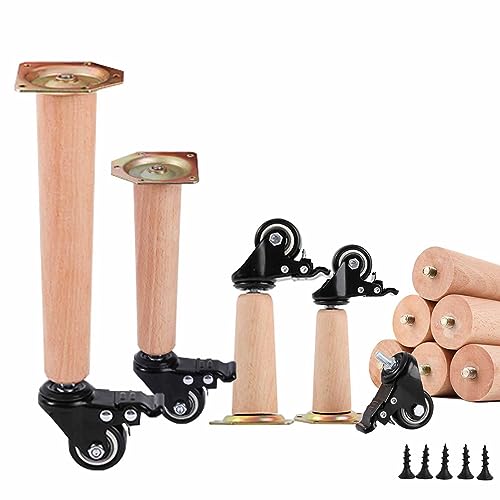 Möbelbeine aus Massivholz, 4 Stück, Holzstuhlfüße, Ersatz für Schrank, Stuhl, TV-Schränke, Nachttisch, Rollen-Design, 50 cm Möbelbeine aus Massivholz, 4 Stück, Holzstuhlfüße, Ersatz für Schrank, Stuhl, TV-Schränke, Nachttisch, Rollen-Design, 50 cm von Generisch